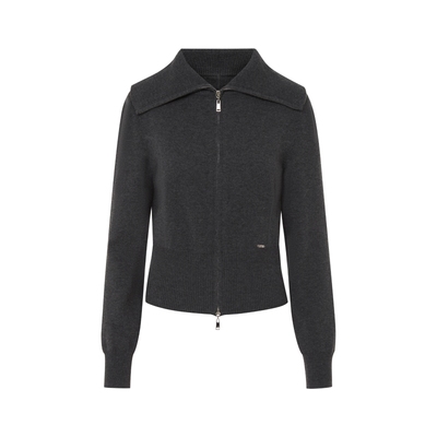 朗姿/LIME莱茵秋冬新款Miu风羊毛休闲针织套装翻领开衫毛衣直筒裤