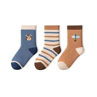 七巧板儿童毛圈袜男童宝宝无骨袜学生秋冬季加厚保暖纯棉中筒袜子