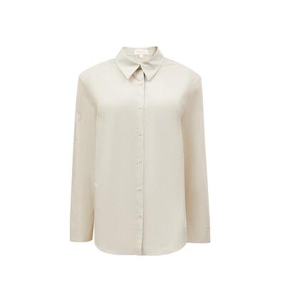 tq区绫致Couture Made衬衫女2025春夏纯棉尖领字母印花女