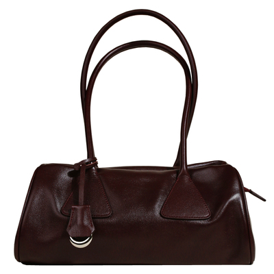 EZRO植鞣牛皮单肩女设计感法棍包