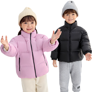 巴拉巴拉儿童羽绒服亲子装短款加厚外套冬季新款童装男童女童黑色