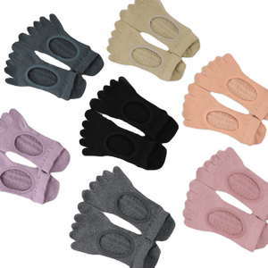 瑜伽袜子防滑专业女五指普拉提训练硅胶透气薄室内运动健身专用袜