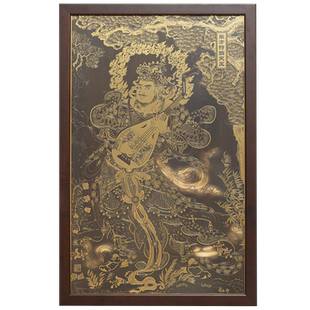 朱炳仁铜 四大天王 紫金刻铜唐卡 创意古典中国风家居工艺品壁画