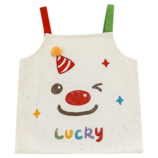 幼悠 女童小丑印花吊带背心2025夏季俏皮可爱礼貌绣标宽松休闲T恤