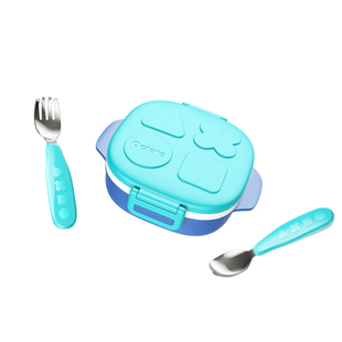 octoto宝宝不锈钢饭盒婴便当盒分格水果盒便携外出带儿童保温餐盒