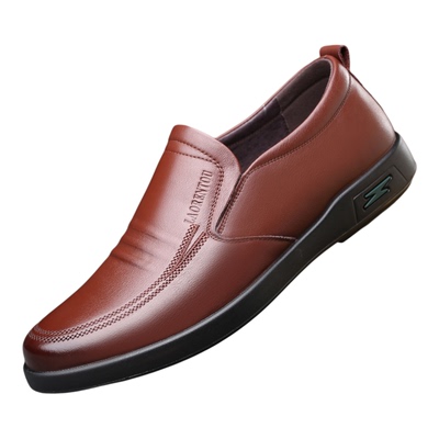 老人头皮鞋男真皮商务休闲爸爸鞋