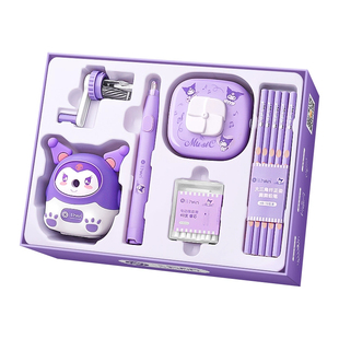 库洛米电动文具套装礼盒小学生圣诞生日礼物开学大礼包一年级入学准备物品幼儿园期末奖励儿童男女孩学习用品