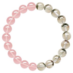 贺福缘天然粉水晶手串桃花运招桃花转运珠女绿幽灵手链男特级礼物