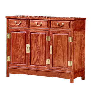 红木餐边柜刺猬紫檀中式实木茶水玄关柜花梨木多功能储物柜收纳柜