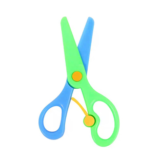 幼儿园手工剪刀儿童剪刀小学生圆头剪纸防夹手全塑料安全剪子DIY