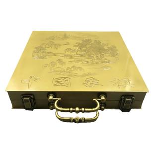 黄铜手工象棋高档礼品送领导制作精细打磨中国象棋节庆精品送长辈