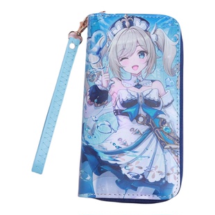 珊瑚宫心海青年女童印花卡通卡位原神儿童竖款长款拉链手提钱包