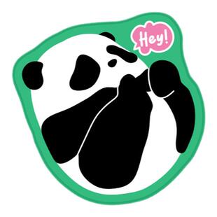Halostudio原创 熊猫蓝绿卡通可爱橡胶布面电脑笔记本鼠标垫包邮