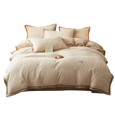 冬日四件套牛奶绒加厚保暖升温