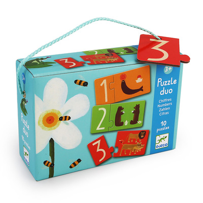 Djeco颜色形状拼图卡2片益智玩具