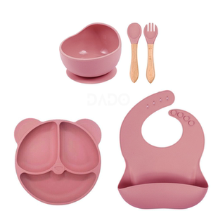 宝宝婴儿童硅胶吸附可爱卡通餐盘套装饭碗吸盘餐具刻名字礼物订制