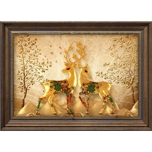 客厅电表箱装饰画免打孔配电箱挂画遮挡电闸盒可推拉美式餐厅油画