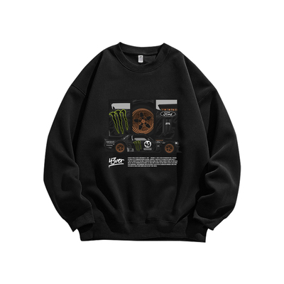 福特拉力赛保罗布洛克赛手美式小众设计宽松休闲圆领卫衣男装潮牌