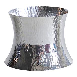 纯银时代 亮面锤纹茶滤架托纯银家用茶器足银999茶漏托底座银茶具