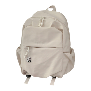 日系简约百搭书包初中高中生大学生双肩包女生大容量轻便休闲背包