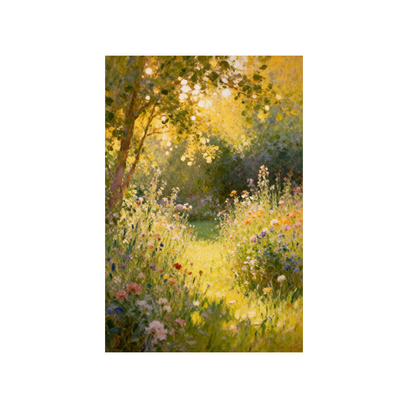 可班手绘油画花园花海客厅装饰画