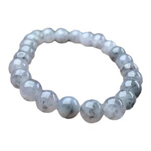 冰白黑乌鸡半山半水翡翠手串7mm