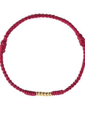 本命年黄金足金红绳手链手绳礼物