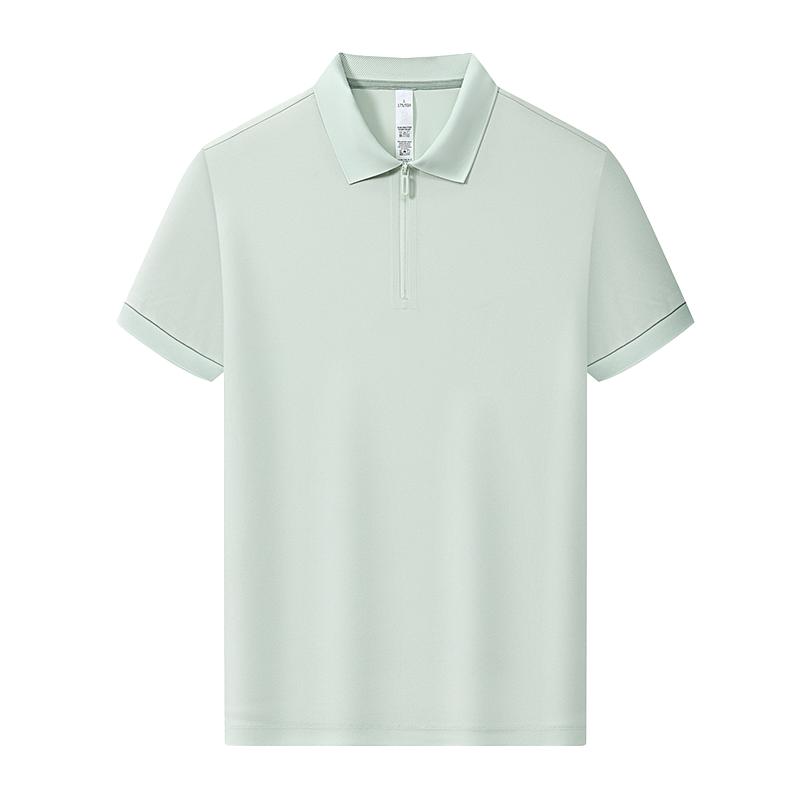 翻领拉链polo衫印logo工作服