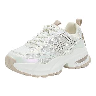 【特惠断码清仓】戈美其真皮运动休闲老爹鞋女春秋厚底板鞋小白鞋