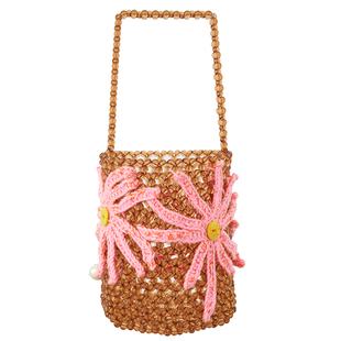 MICartsy王紫珊秋冬新款手钩花装饰串珠包包手工编织原创时尚