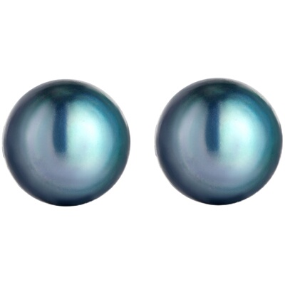 kream纯银黑珍珠耳钉男嘻哈女