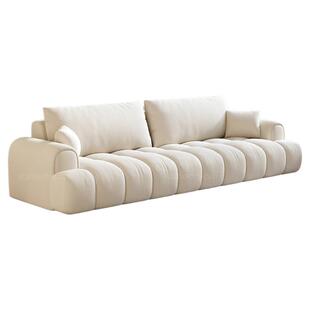 三梦奶油风泡芙棉花糖布艺沙发2025客厅新款小户型防猫抓云朵沙发