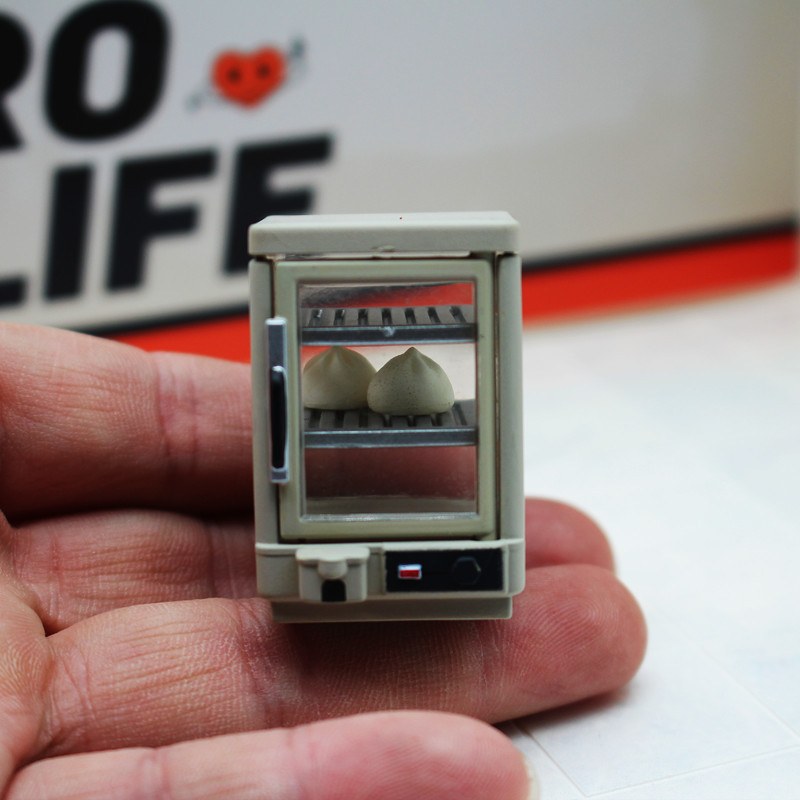 Dollhouse娃娃屋微缩便利店早餐展示柜食物仿真保温迷你柜加热