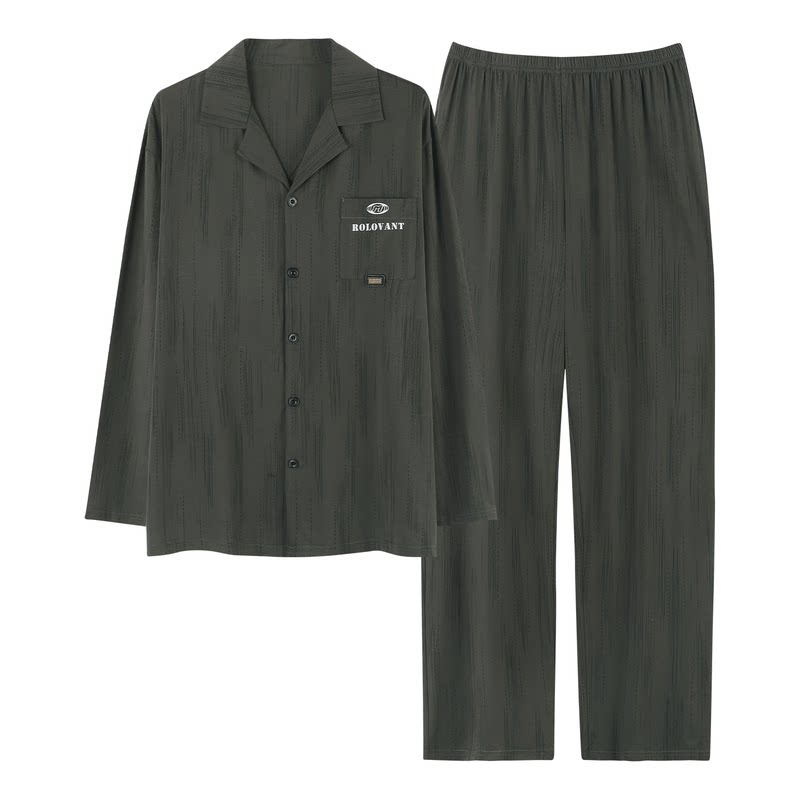 男士纯棉春秋季可外穿家居服套装