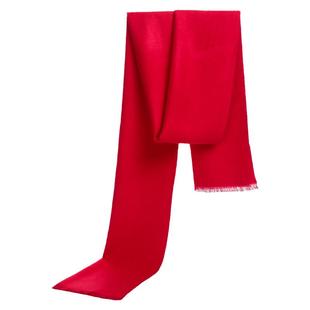 红围巾年会活动刺绣定制男女士本命年大红色印logo礼品围巾中国红