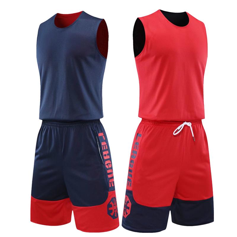 双面青少年定制印字号篮球服套装