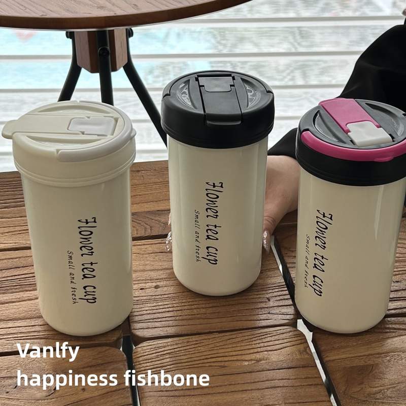 热卖款简约学生自用英文颜保温杯水杯创意众运动值高休闲小便携