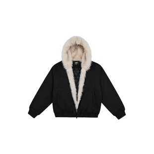 【Achock官方店】麂皮加厚保暖毛领座山雕棉袄重磅棉衣防风外套男