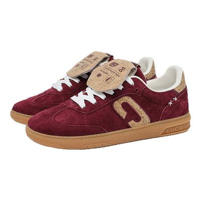 Lucx鞋子德训鞋女2025冬季新款复古红酒情侣板鞋百搭休闲运动鞋男