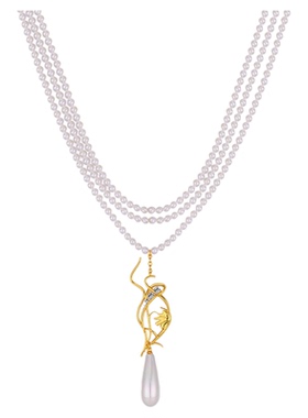 RetroChic百灵鸟铃兰花项链