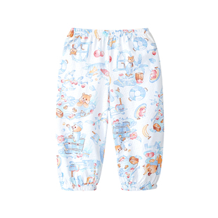 儿童防蚊裤夏季薄款男女宝宝纯棉休闲运动裤宽松灯笼裤婴儿长裤子