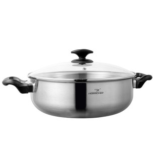 [家居大厨]家用食品级不锈钢火锅电磁炉燃气通用加厚28cm清汤焖涮