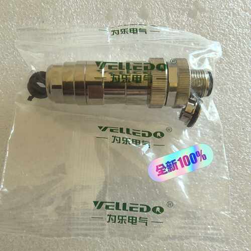 溢价-VELLEDO为乐连接器金属插头M12 4芯公头M12P-D