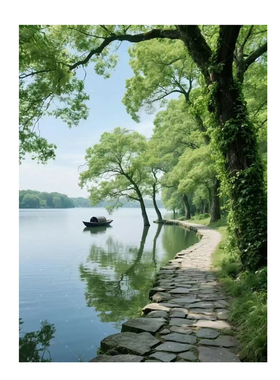 自然风景自粘防水治愈系装饰画