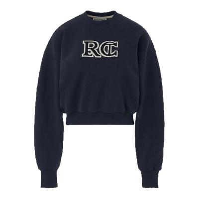 RECTO 秋冬新款女士RC刺绣经典圆领长袖套头卫衣银泰百货