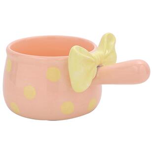 手柄碗网红款蝴蝶结碗陶瓷早餐碗宿舍用学生水果碗沙拉碗创意饭碗