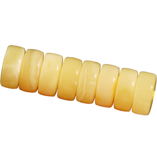 天然原矿蜜蜡文玩手串隔片白花满蜜圆角药片散珠佛珠手链diy配饰