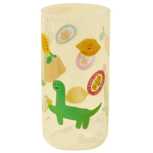 LINE FRIENDS JOGUMAN 柠檬水玻璃水杯喝水杯把手杯果汁饮料杯子