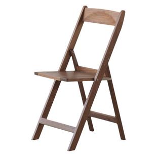 山丁 折叠椅 全实木餐椅靠背黑胡桃樱桃木榉木原木北欧椅子小户型