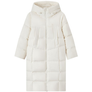 森马羽绒服女长款2025冬季新款宽松连帽面包服女士防水冬装外套潮